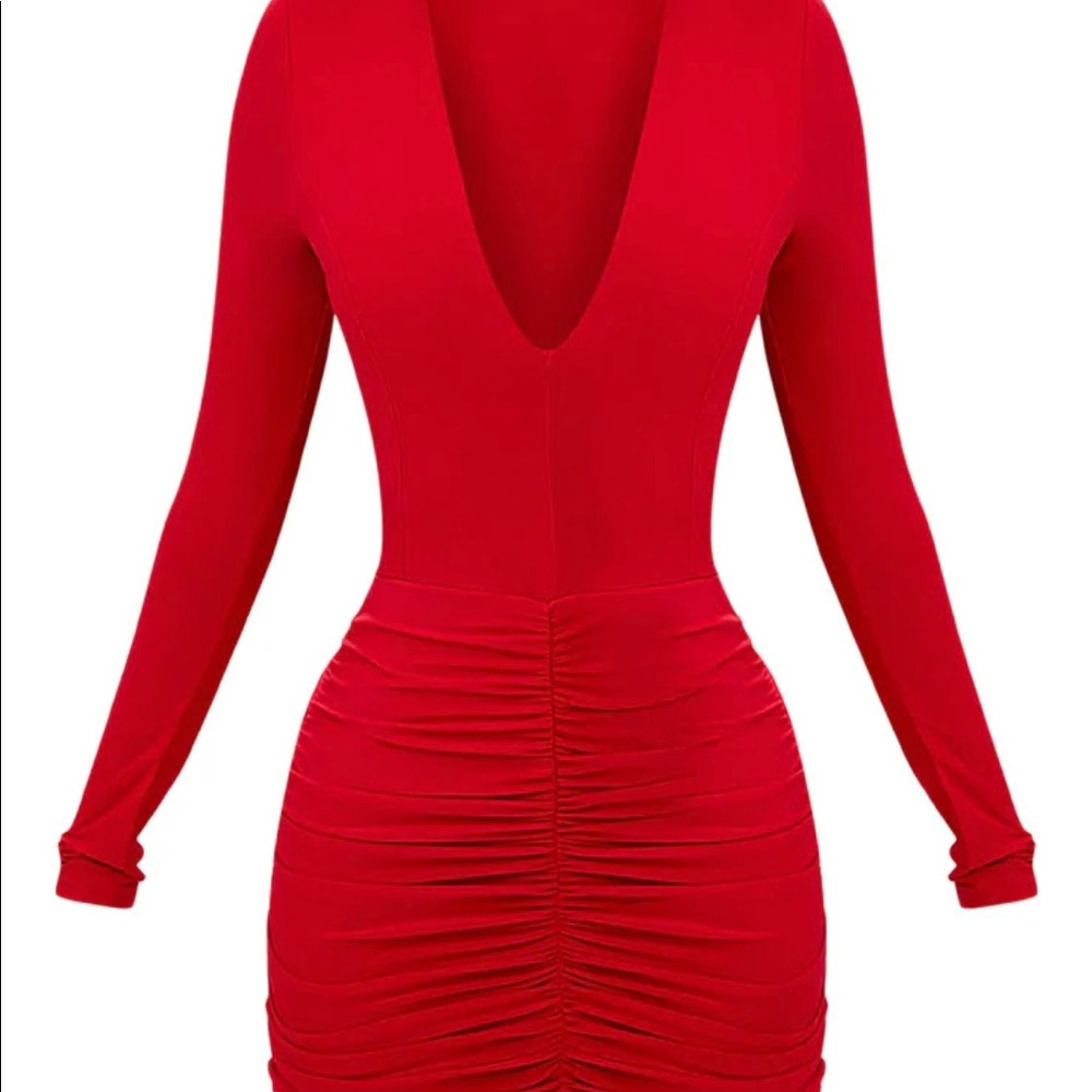 Red Shape Bodycon Dress